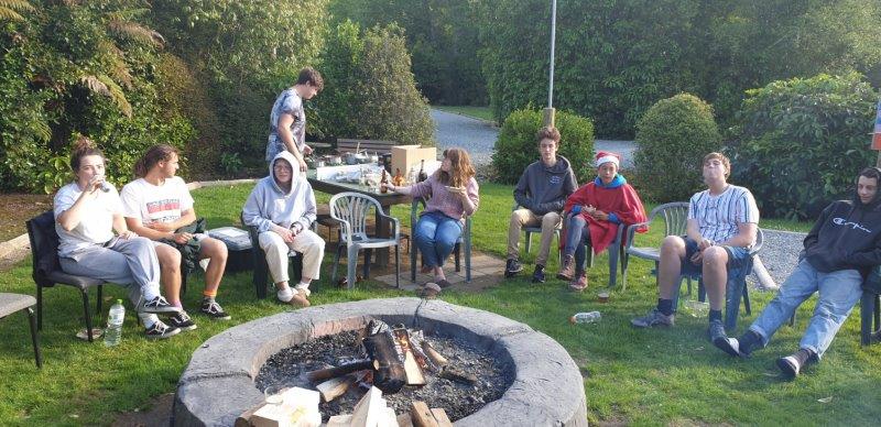 Dinner round the campfire
